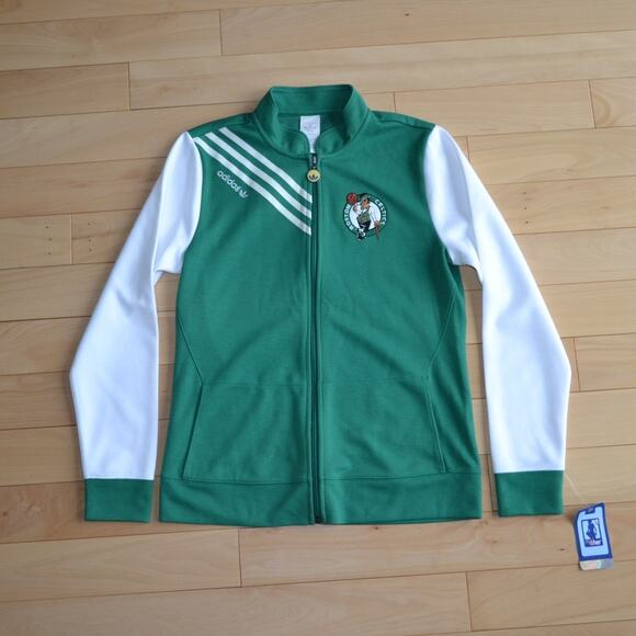 adidas Jackets & Blazers - NWT Adidas Boston Celtics Track Jacket Green White Size Small